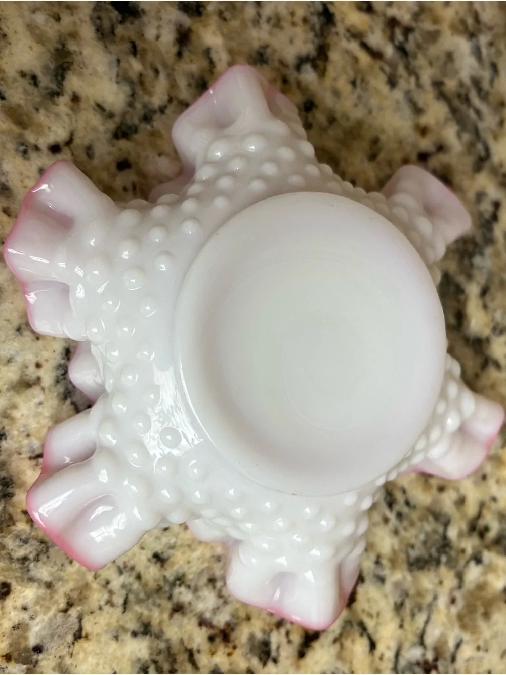Handmade Pink Ruffled Glass Decorative Bowl - Home Accents